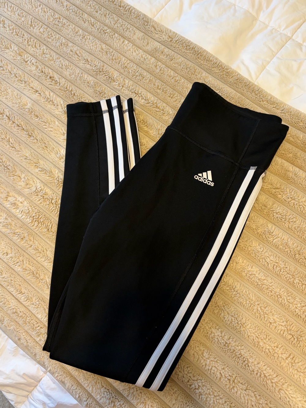 adidas Women’s Black 3-Stripe Athletic Leggings
